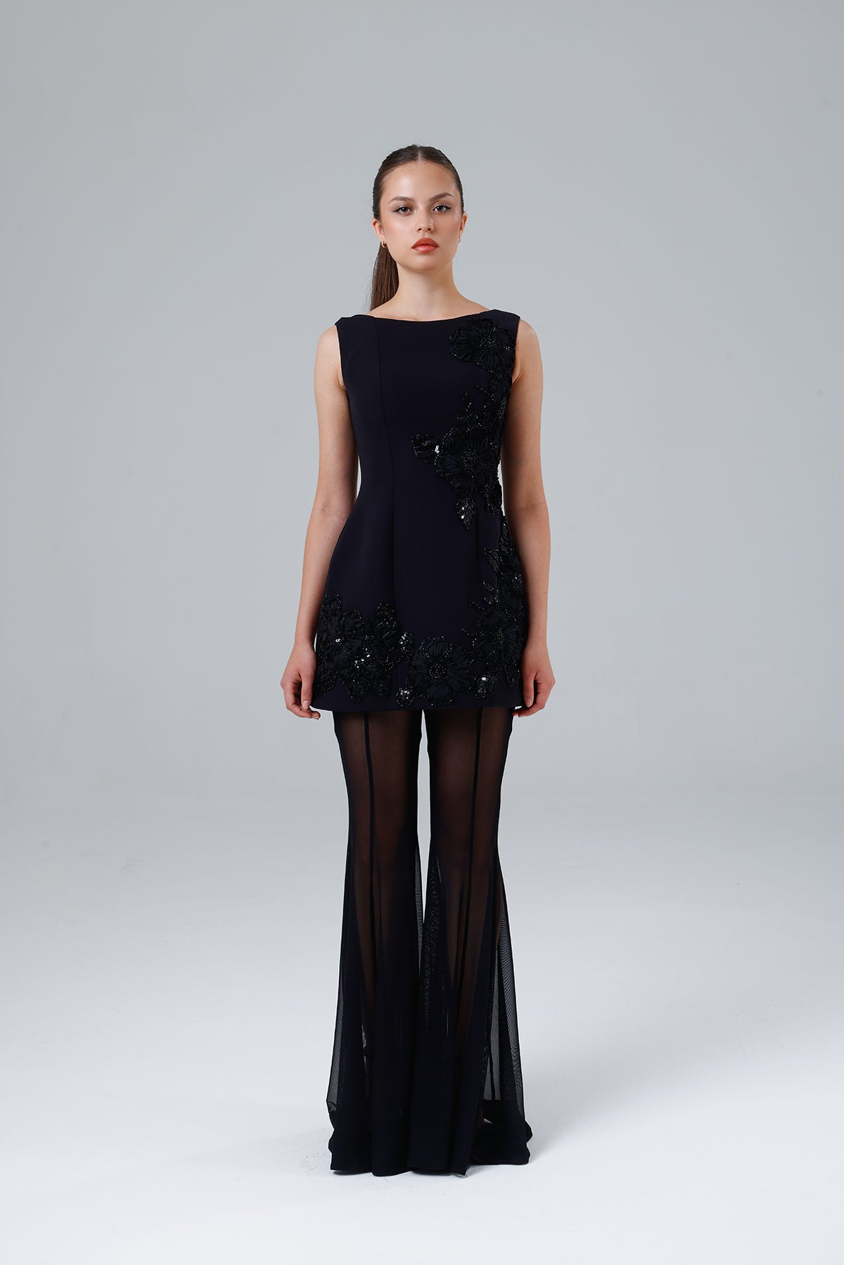 Embellished Dress & Trousers Set