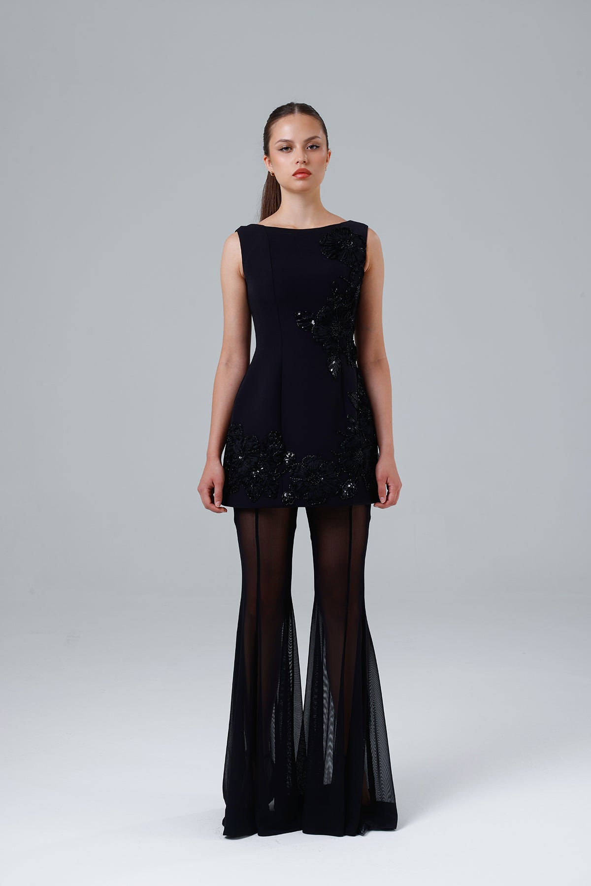 Embellished Dress & Trousers Set