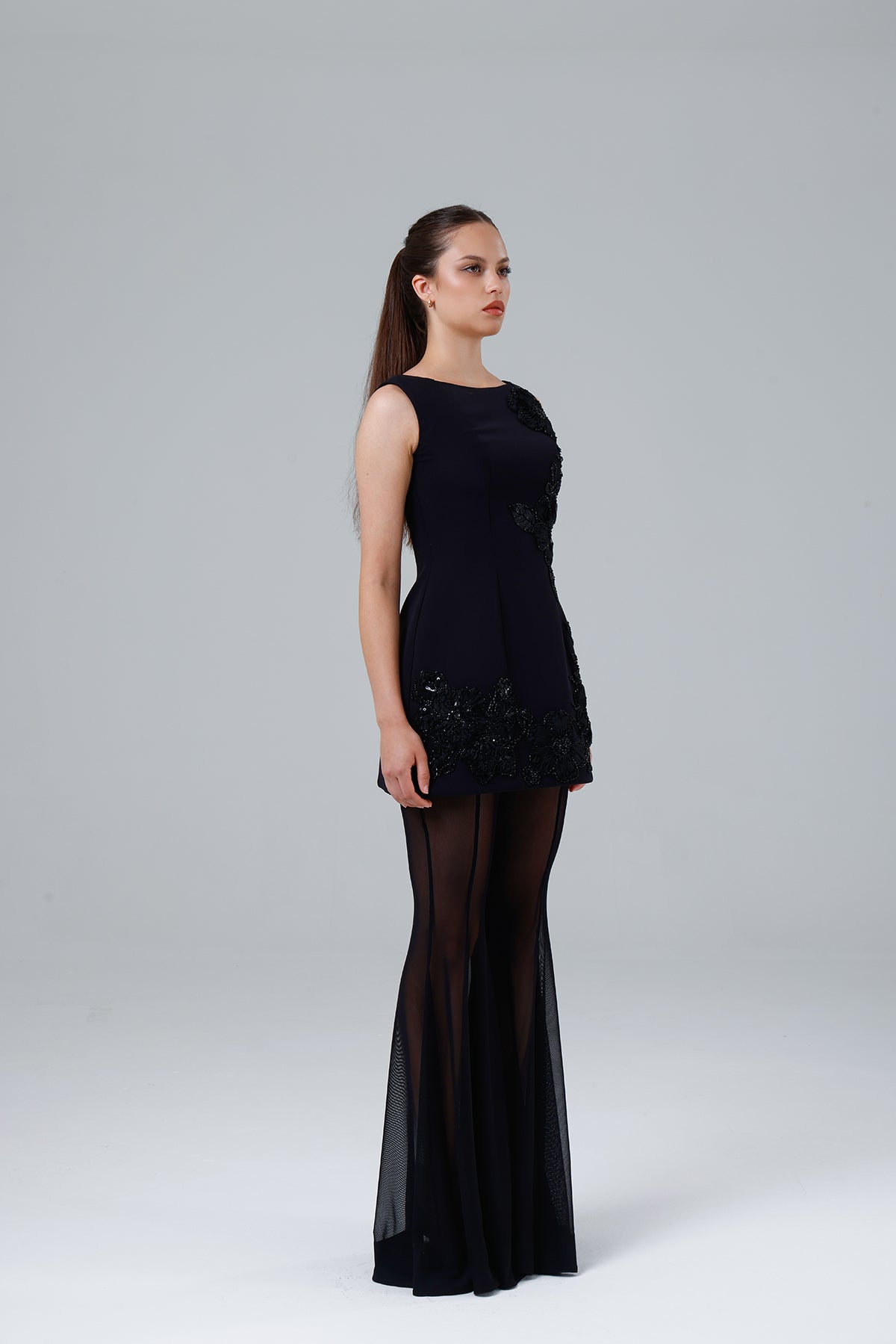 Embellished Dress & Trousers Set