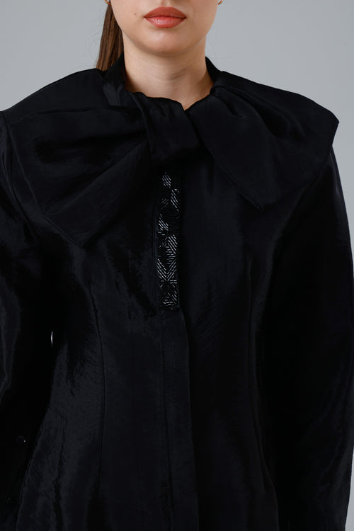 Black Tailored Bow Set