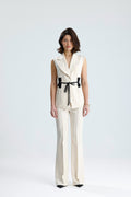 Ivory Embellished Tailored Vest Set