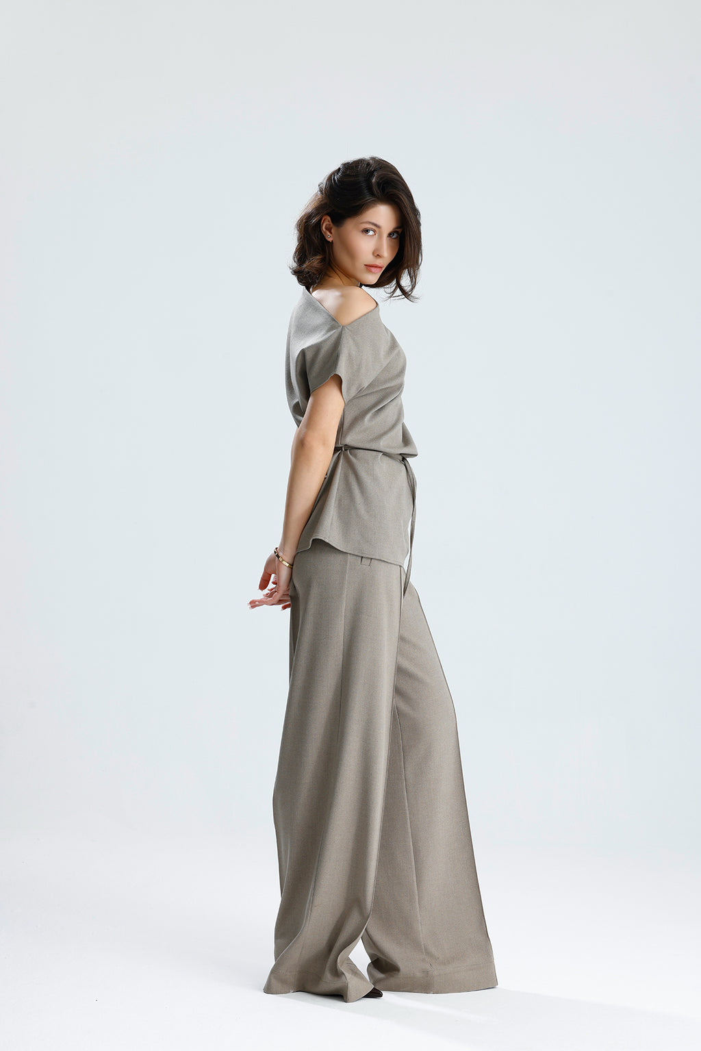Draped One-Shoulder Blouse