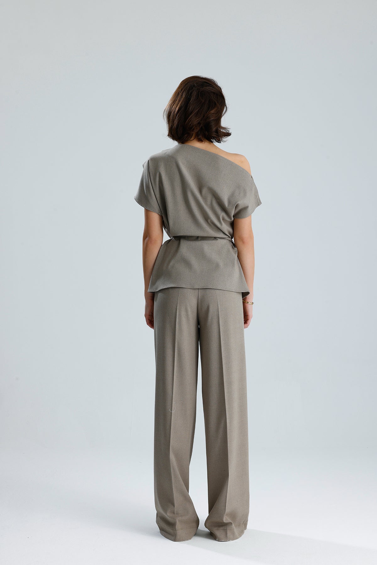 Draped One-Shoulder Blouse