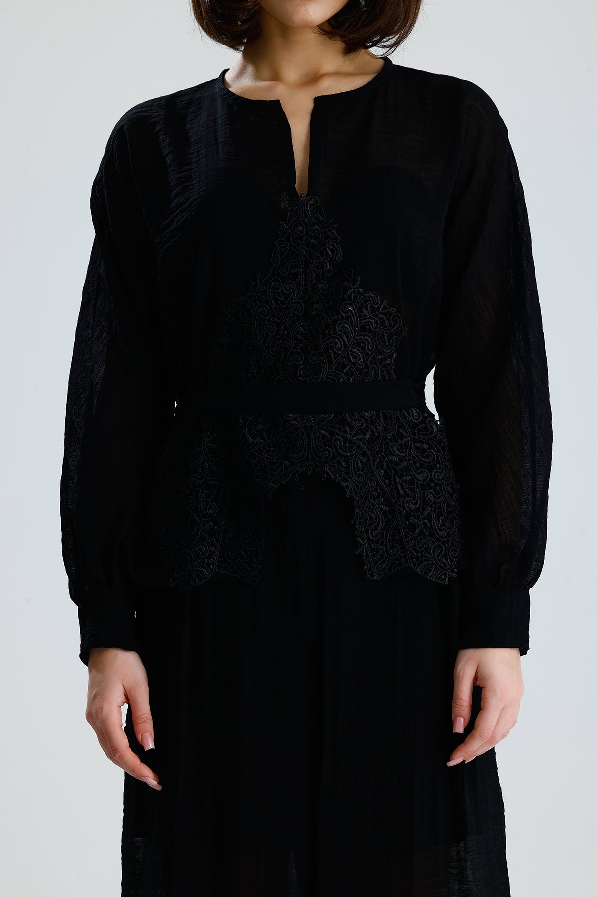 Black Lace Statement Set