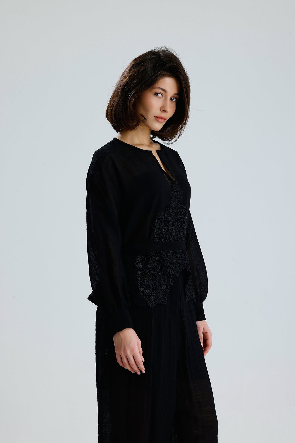 Black Lace Statement Set