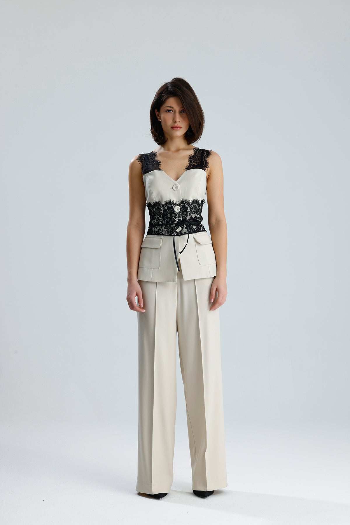 Lace Trim Utility Vest