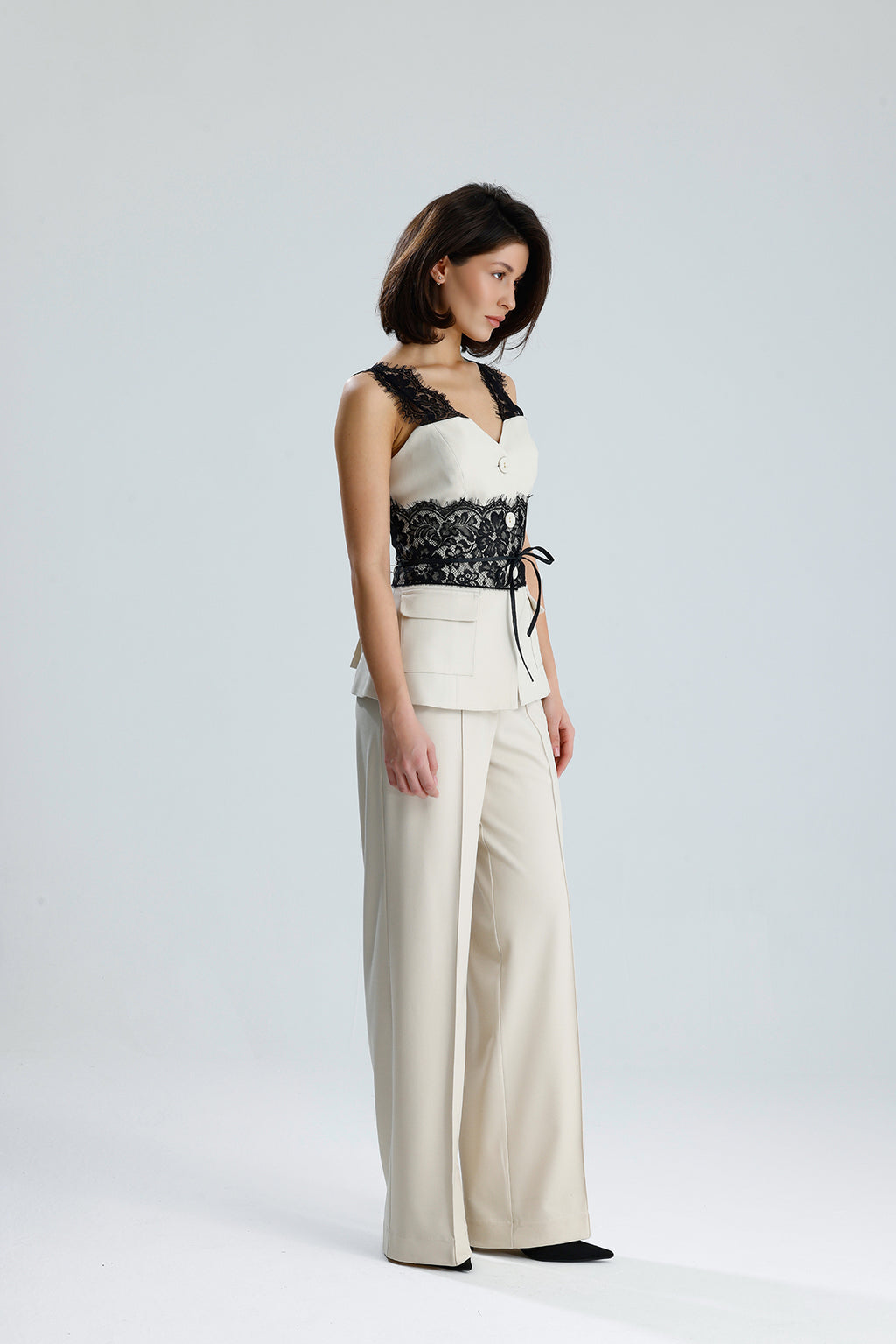 Lace Trim Utility Vest