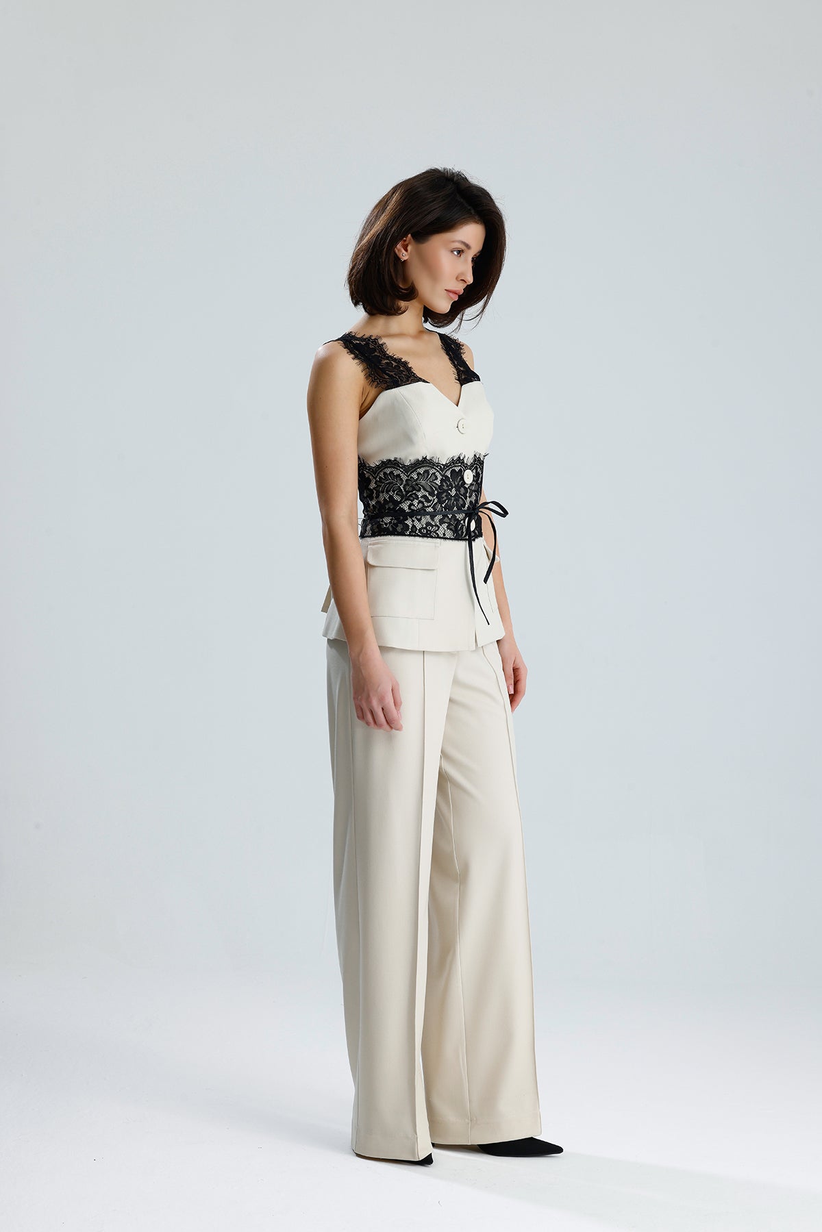 Lace Trim Utility Vest