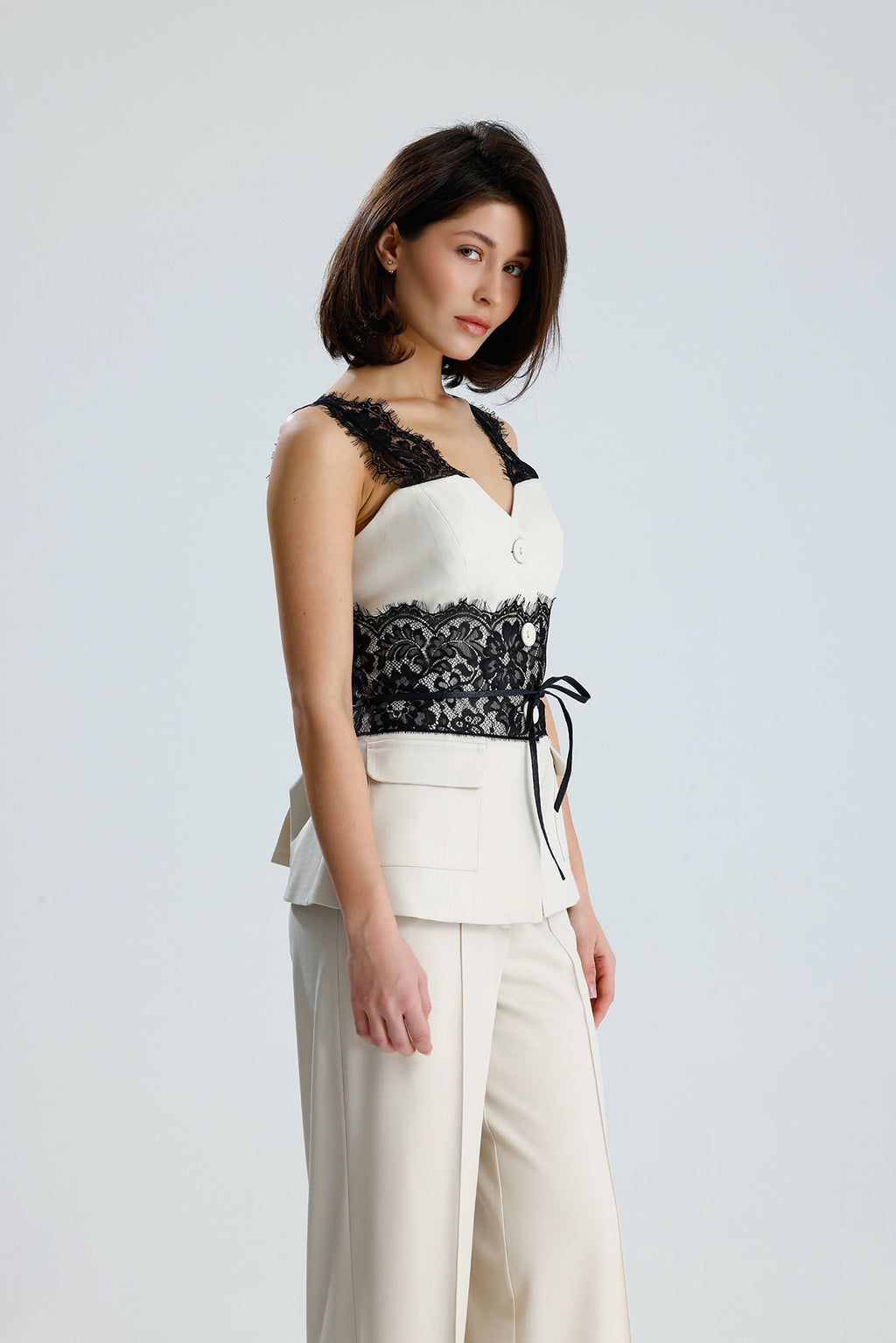 Lace Trim Utility Vest