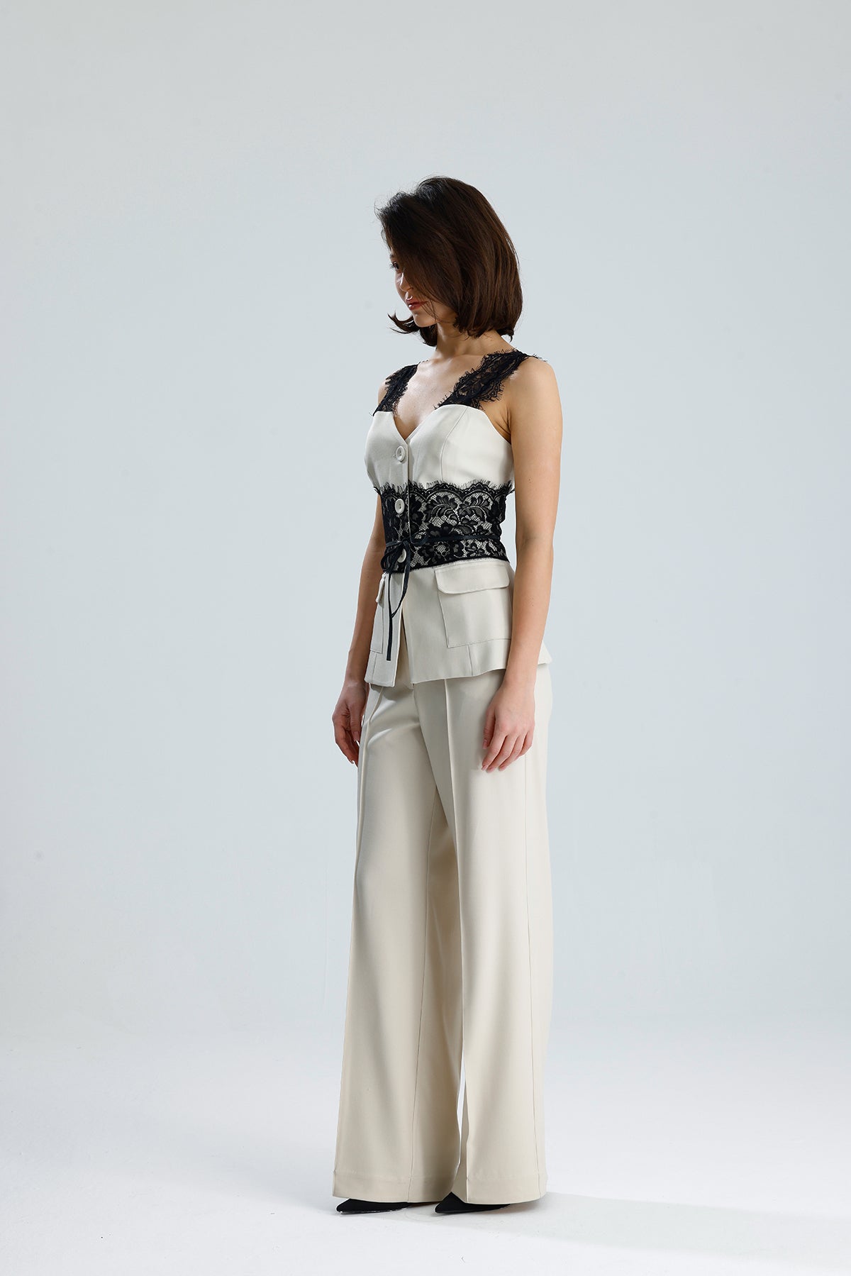 Lace Trim Utility Vest