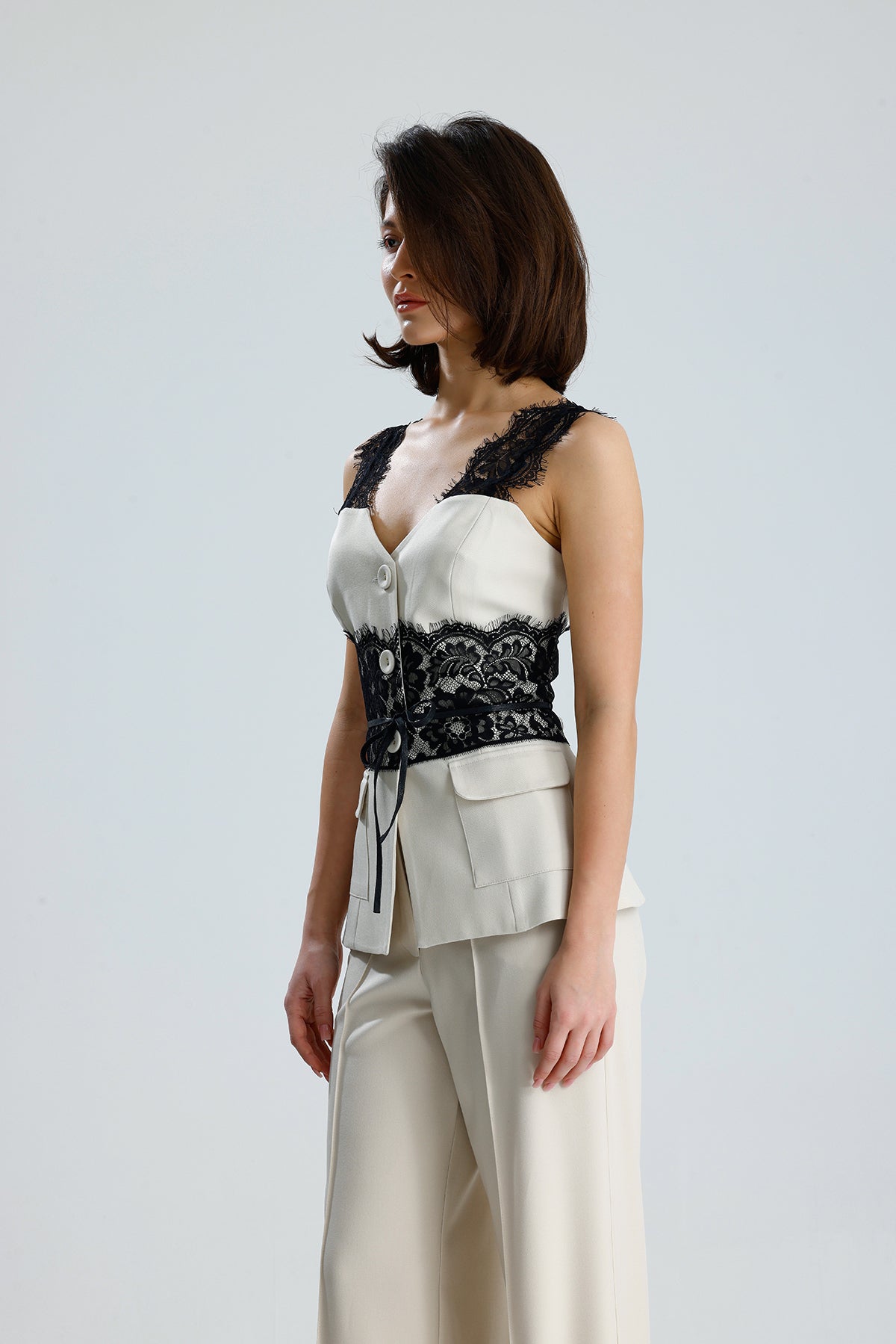 Lace Trim Utility Vest