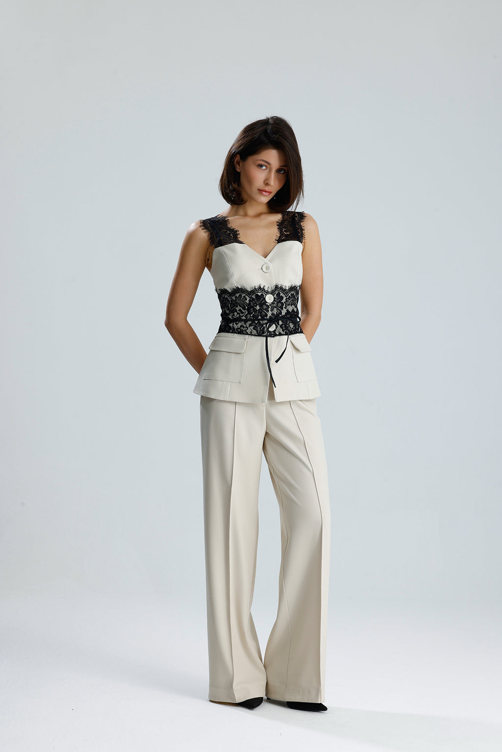 Lace Trim Utility Vest