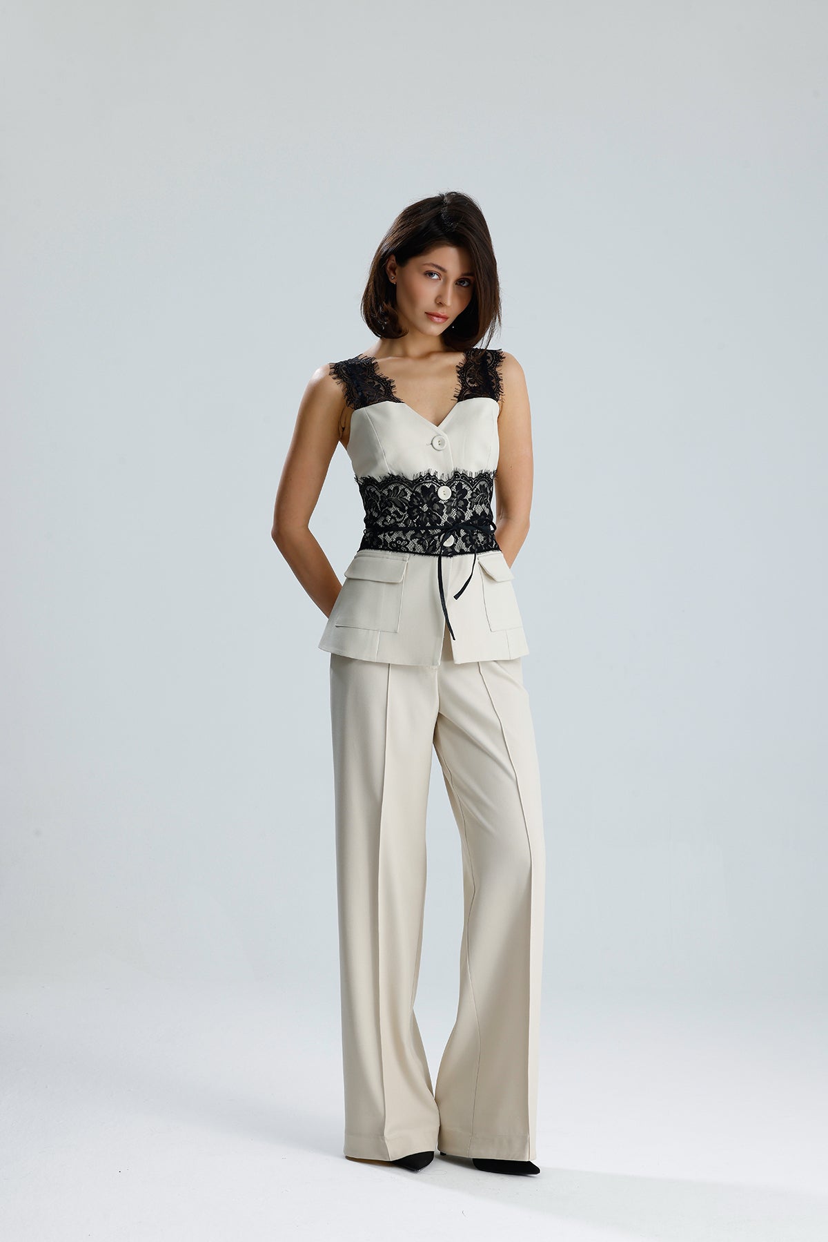 Lace Trim Utility Vest