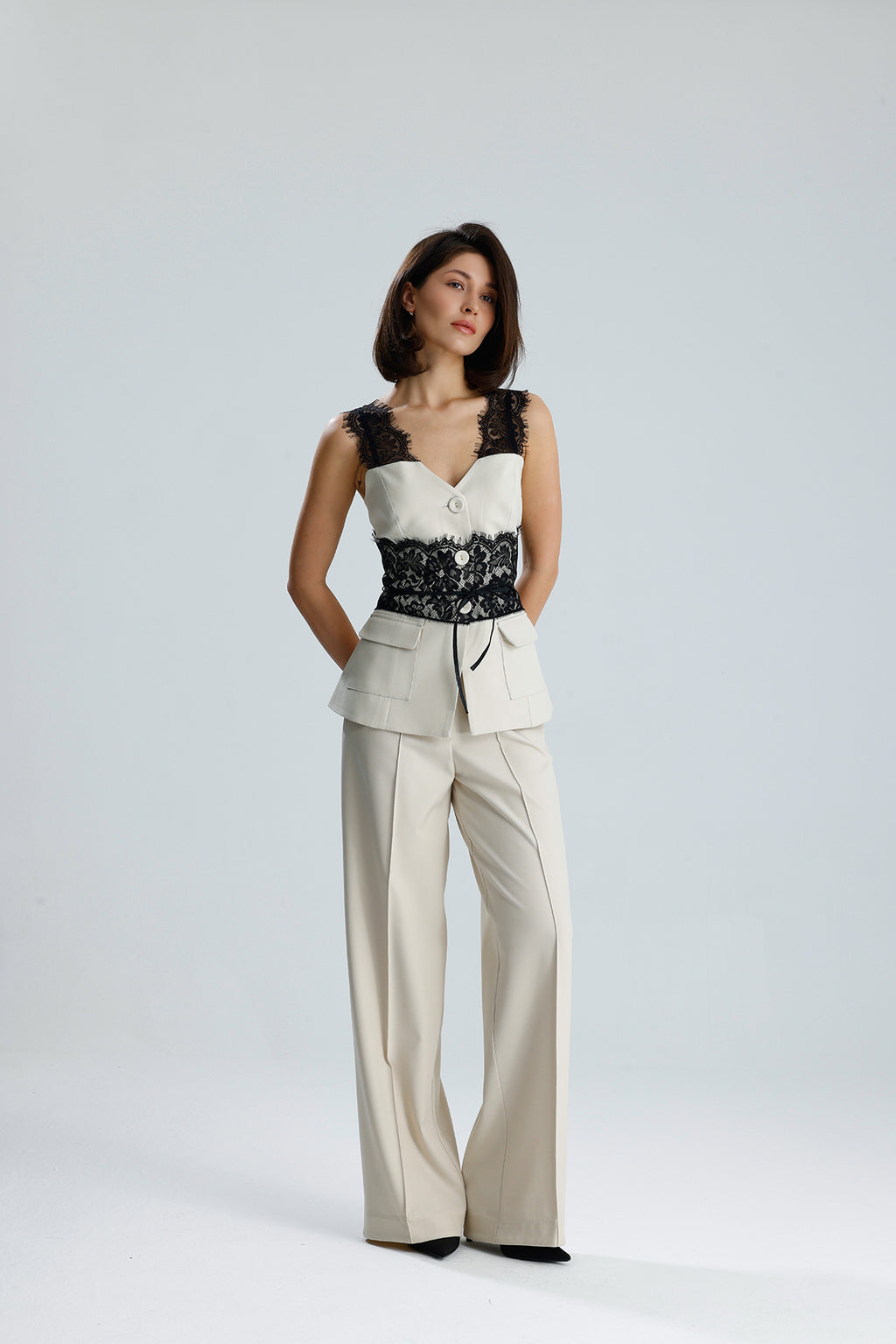 Lace Trim Utility Vest