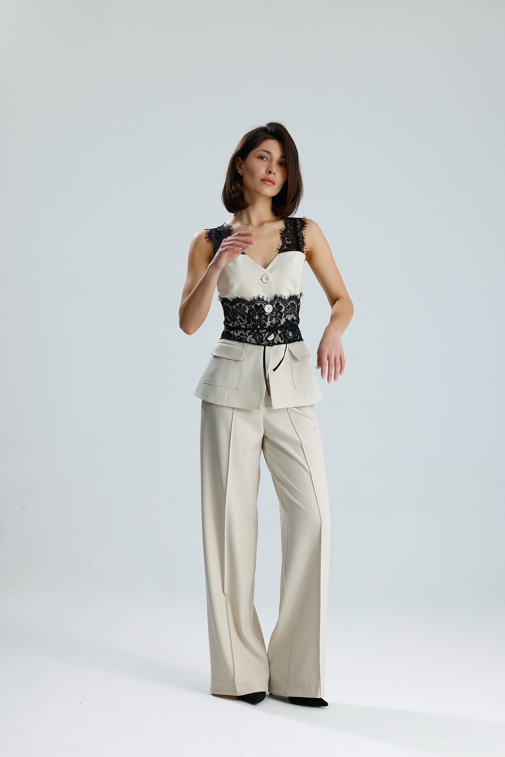 Lace Trim Utility Vest