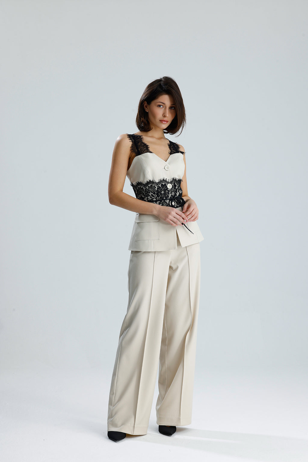 Lace Trim Utility Vest