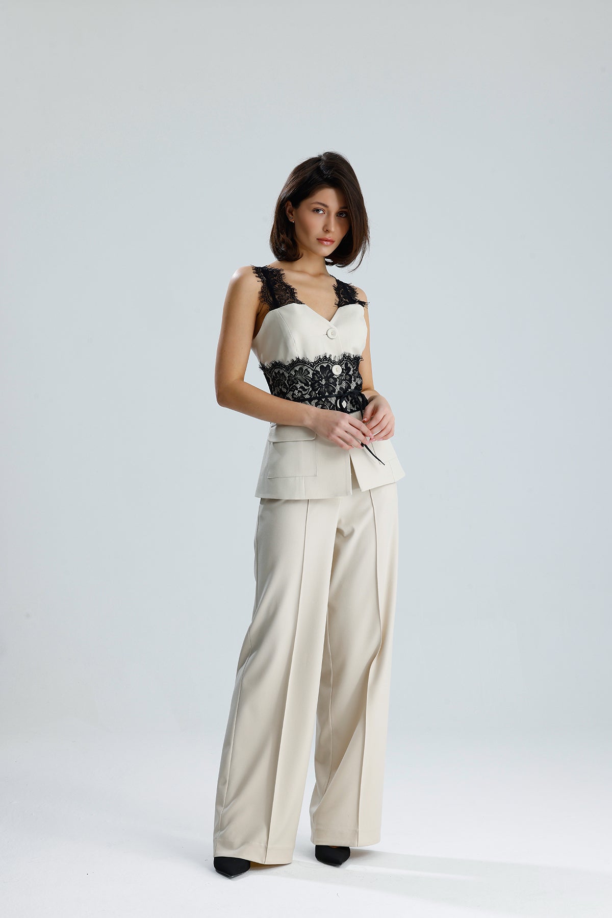 Lace Trim Utility Vest
