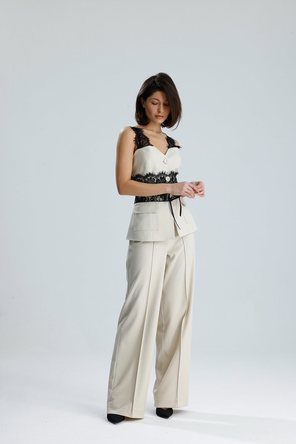 Lace Trim Utility Vest