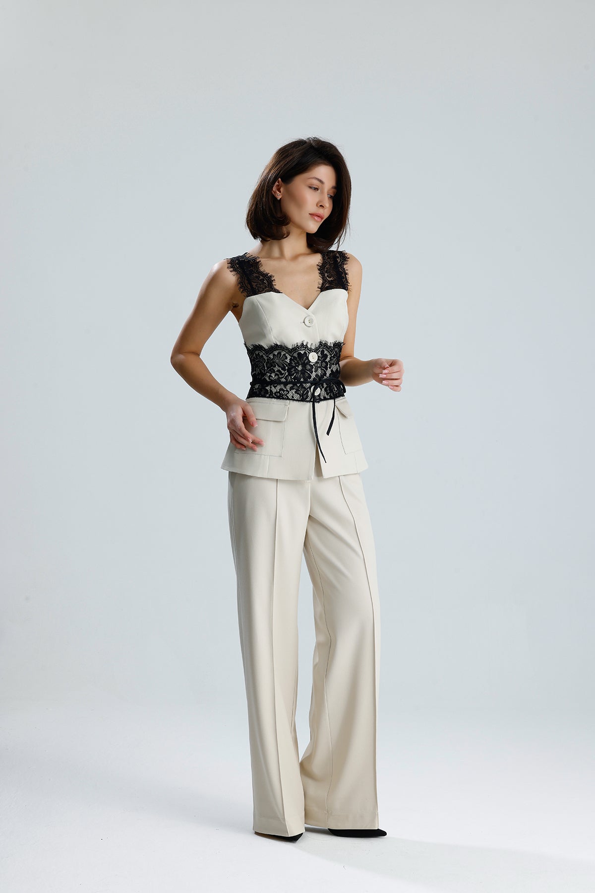 Lace Trim Utility Vest