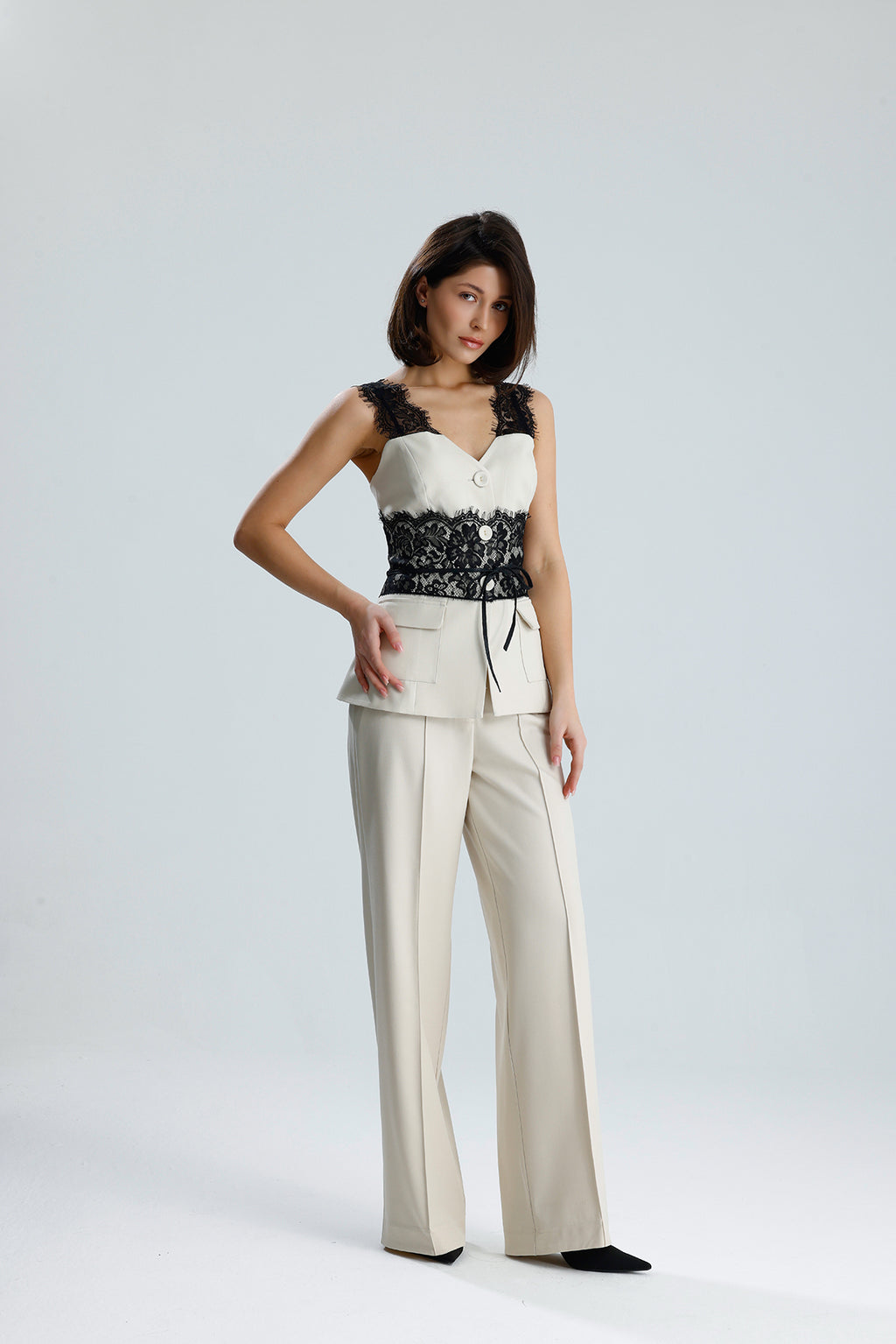 Lace Trim Utility Vest