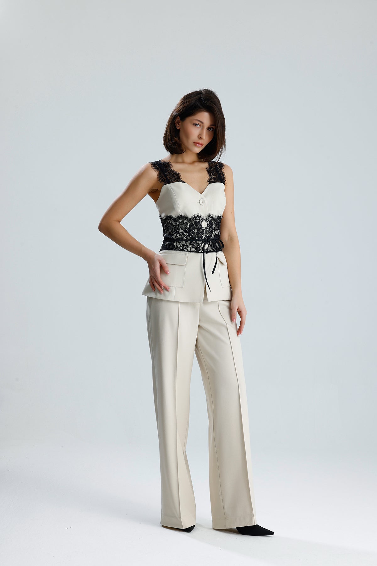 Lace Trim Utility Vest