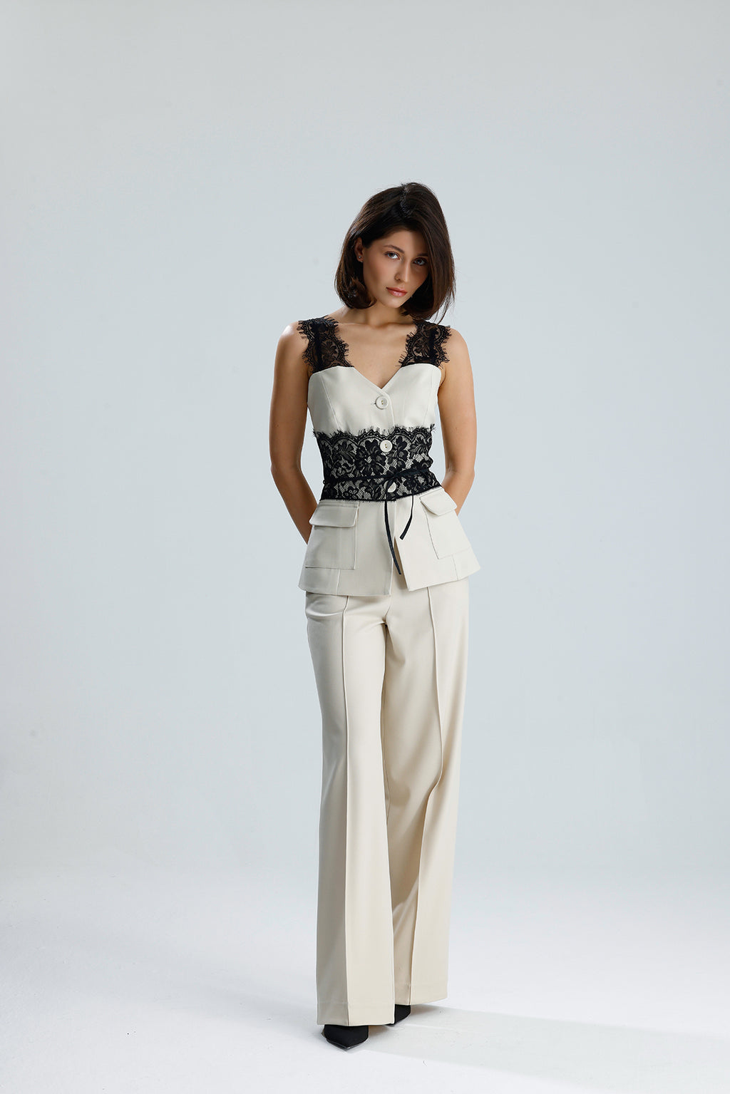 Lace Trim Utility Vest