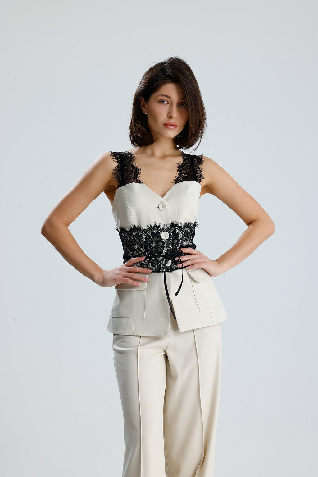 Lace Trim Utility Vest