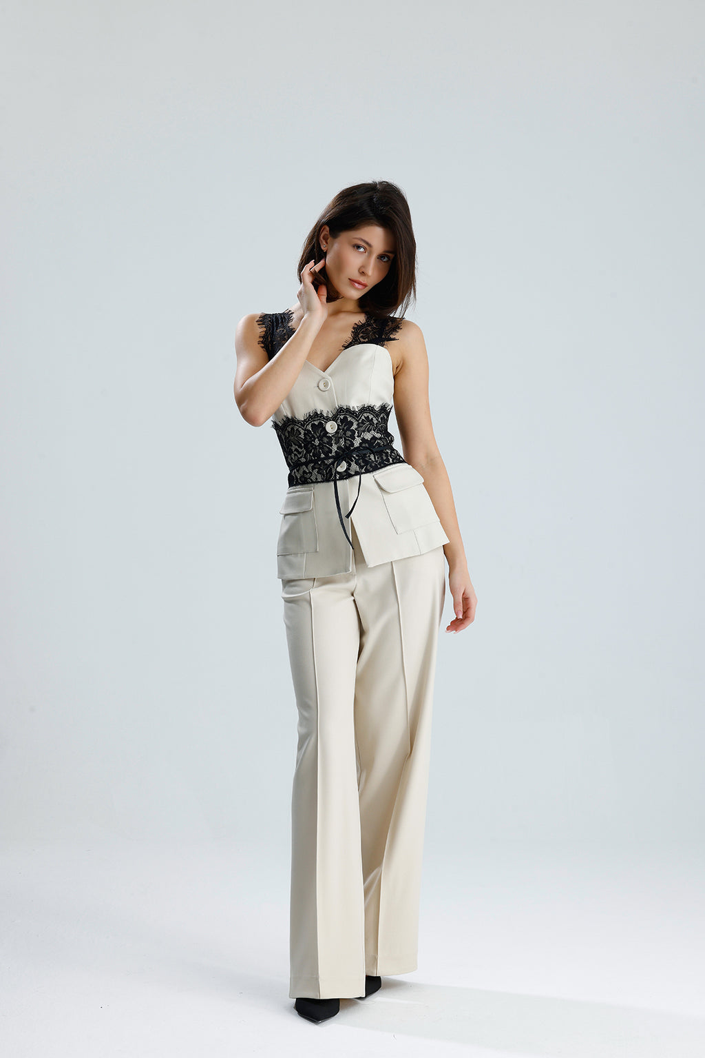Lace Trim Utility Vest