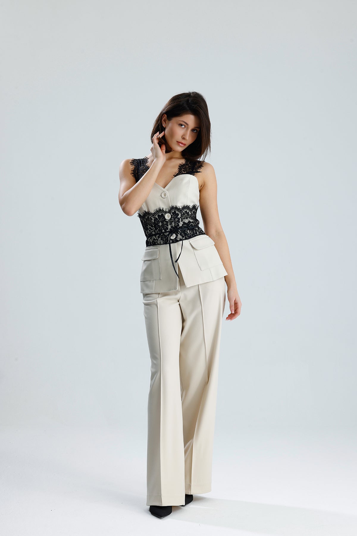 Lace Trim Utility Vest