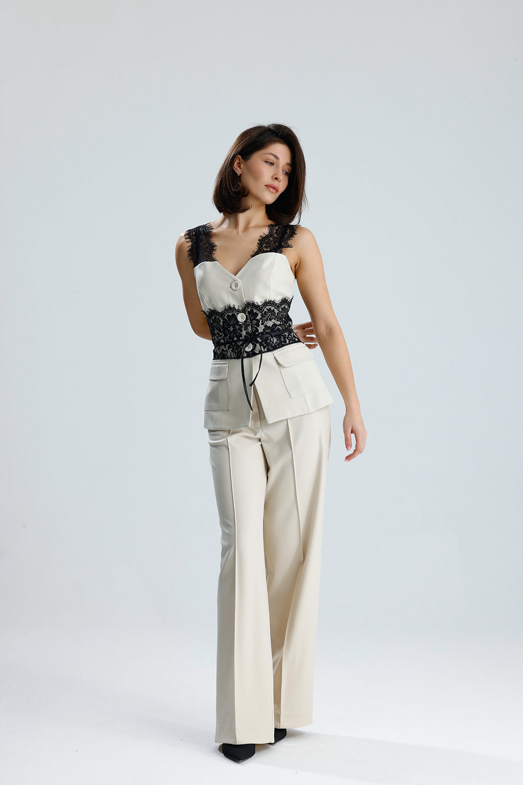 Lace Trim Utility Vest
