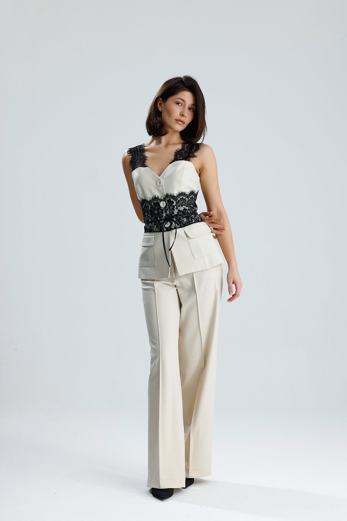 Lace Trim Utility Vest