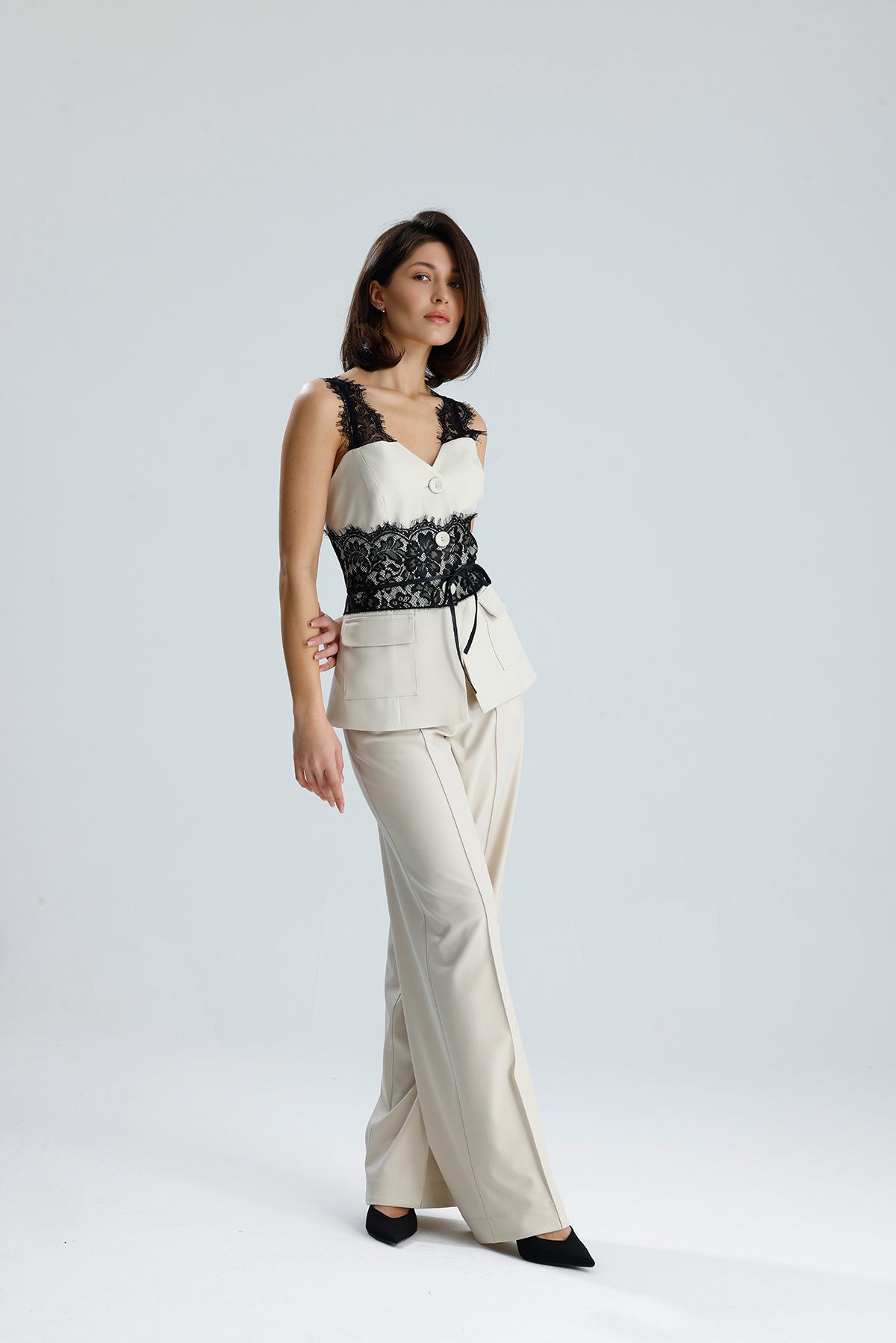 Lace Trim Utility Vest