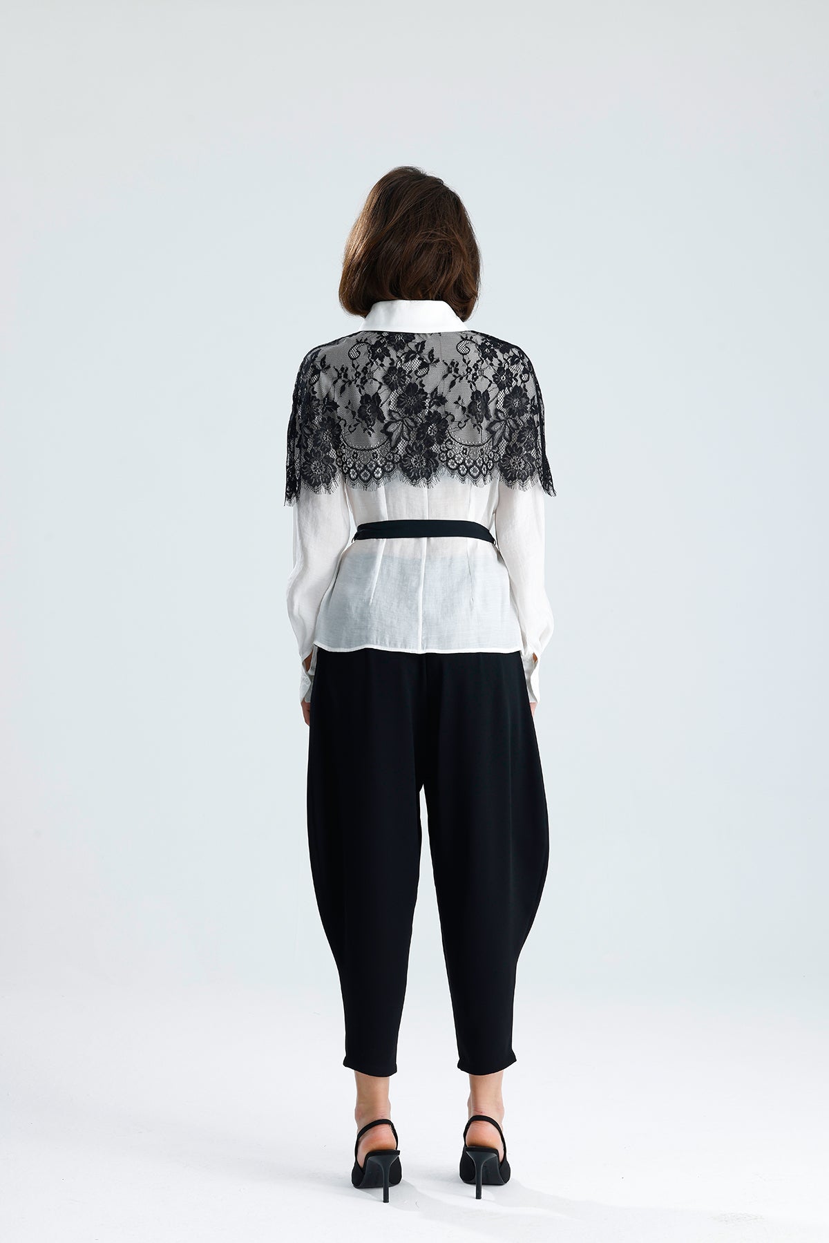 White Lace Overlay Shirt
