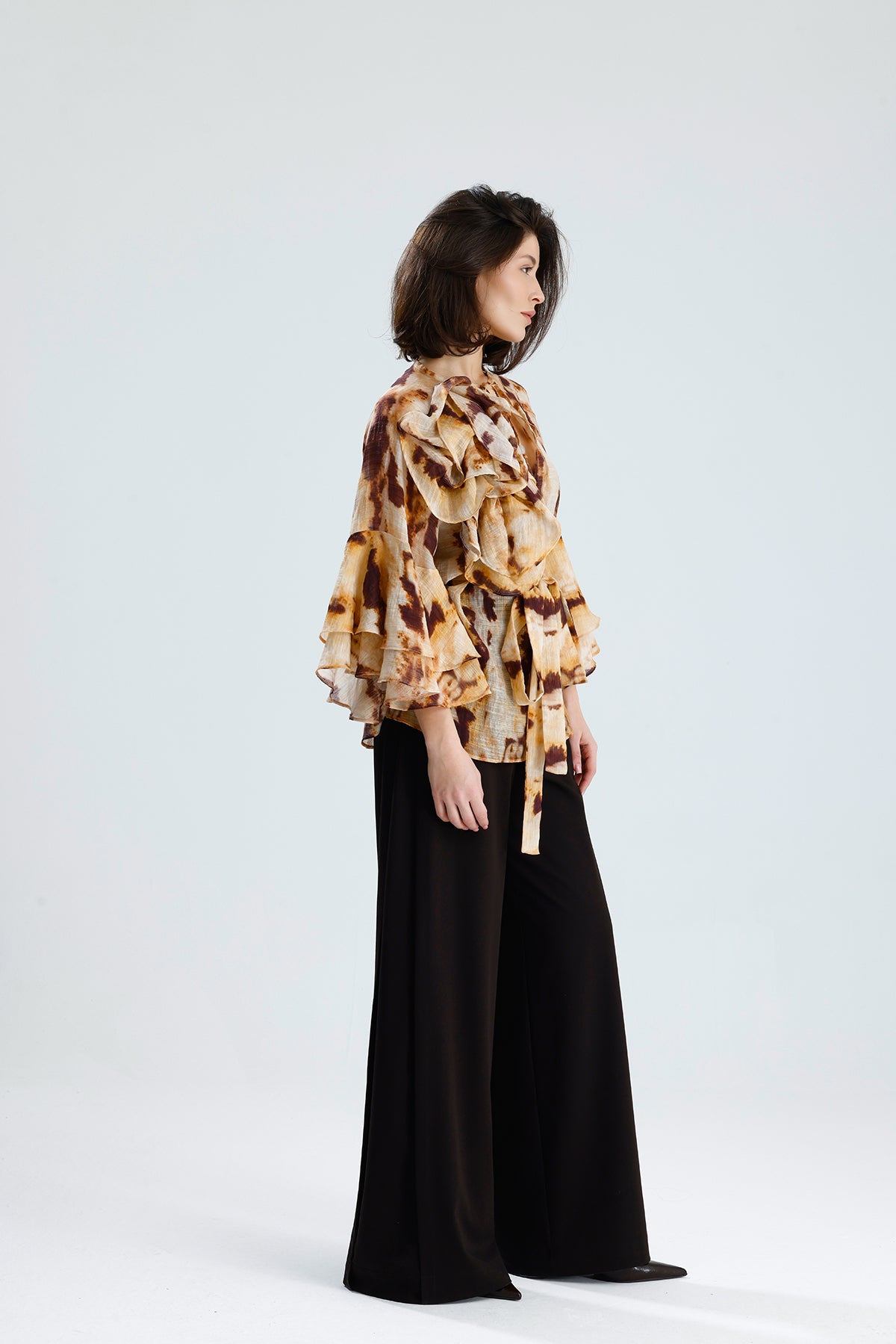 Tie-Dye Ruffle Blouse