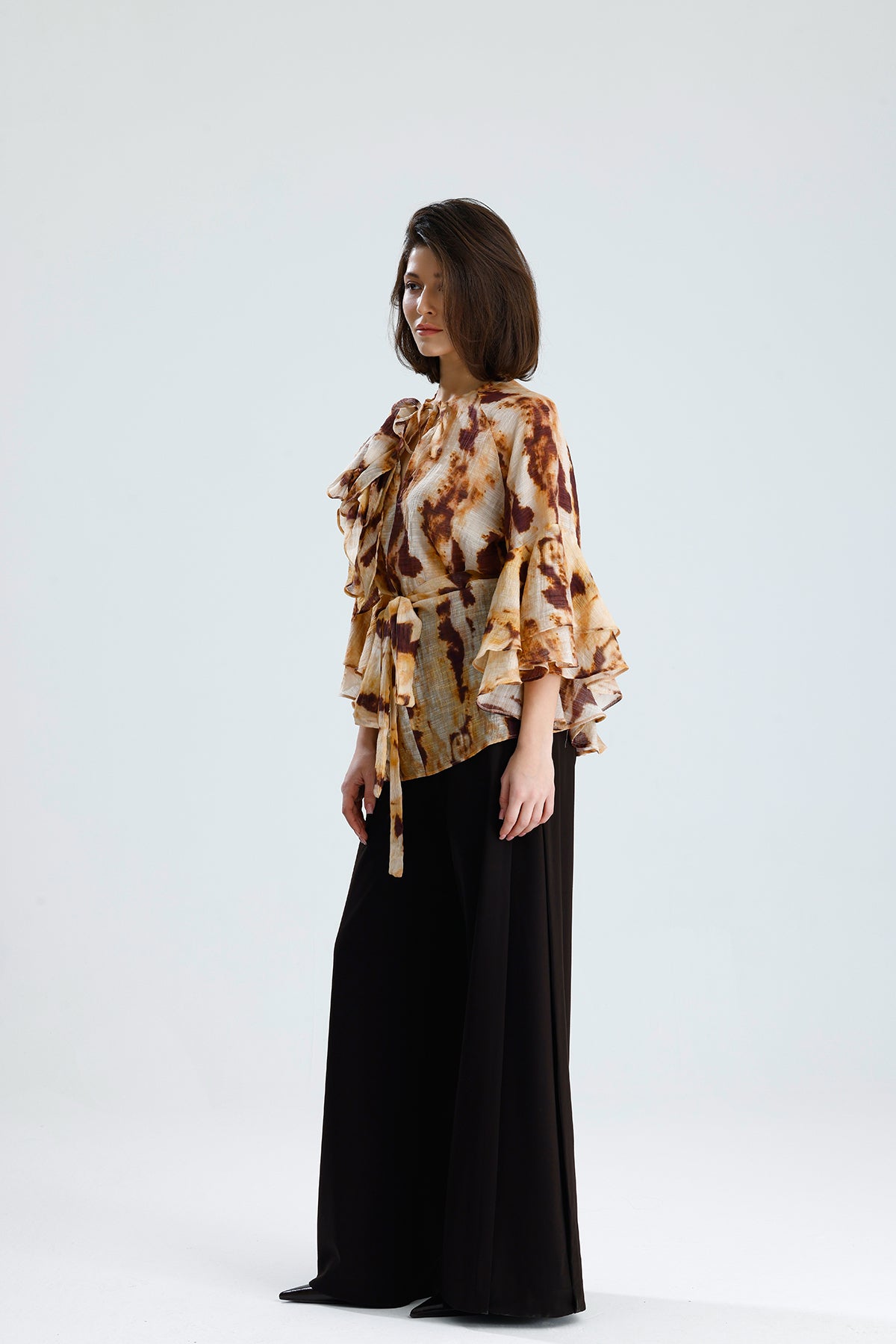 Tie-Dye Ruffle Blouse