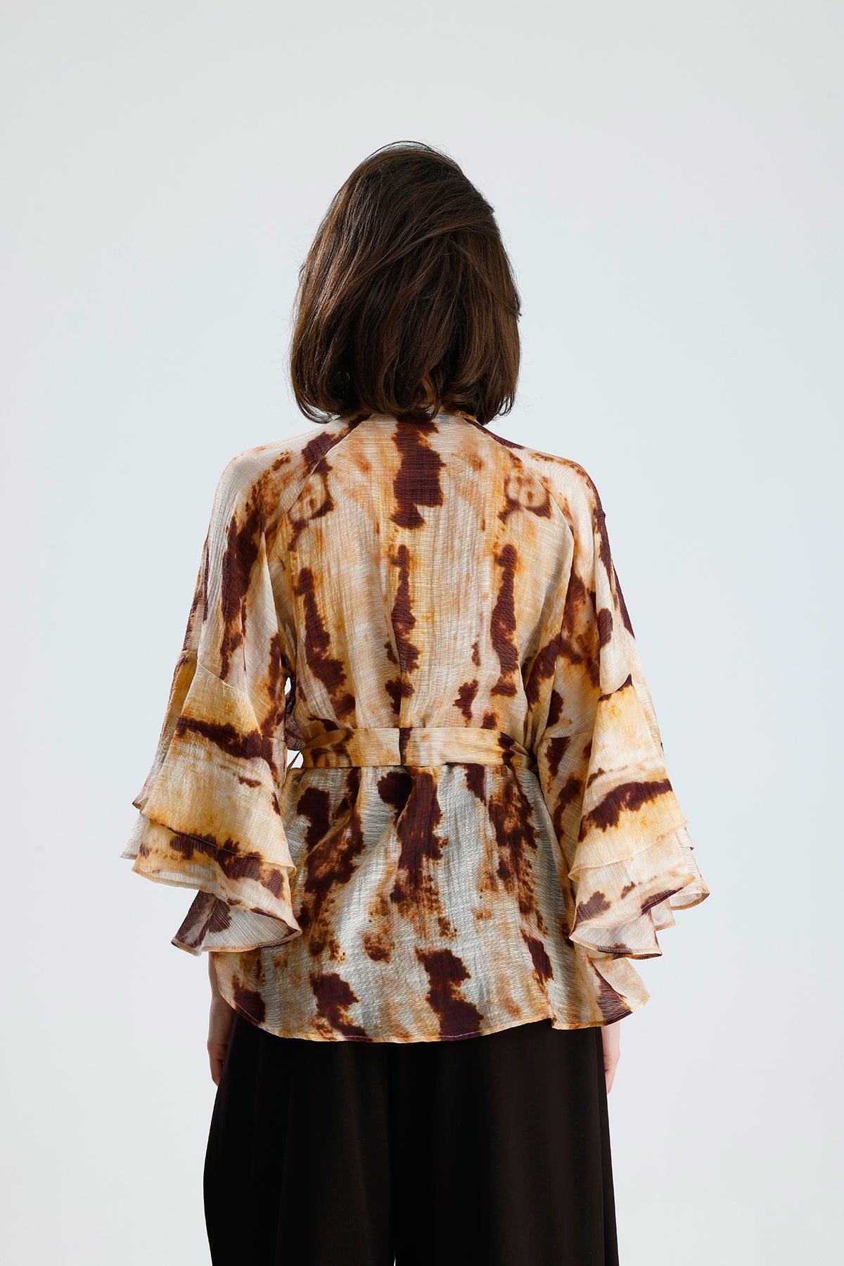 Tie-Dye Ruffle Blouse