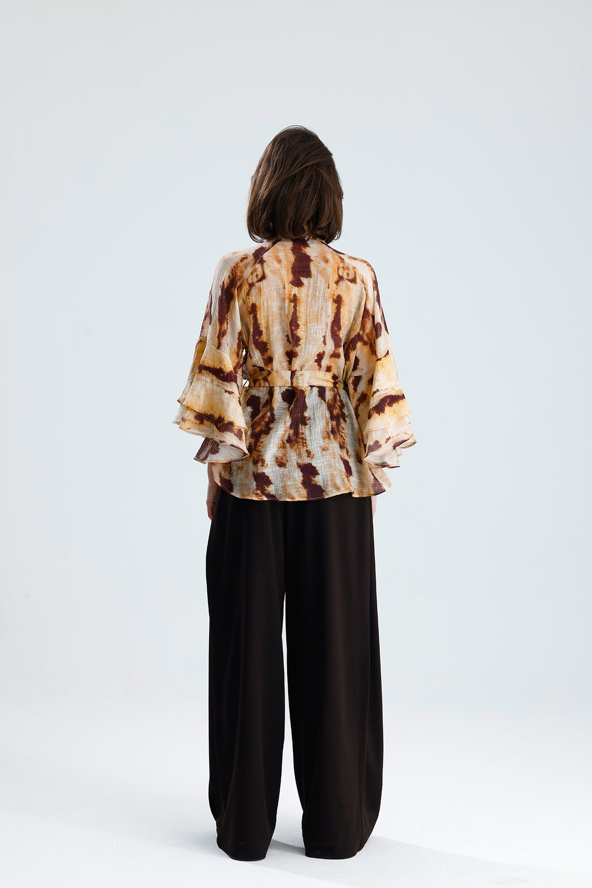 Tie-Dye Ruffle Blouse