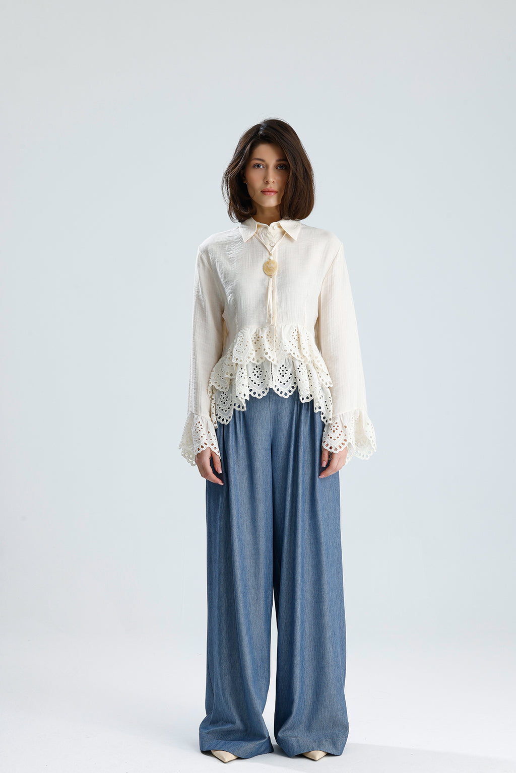 Romantic Broderie Ruffle Blouse