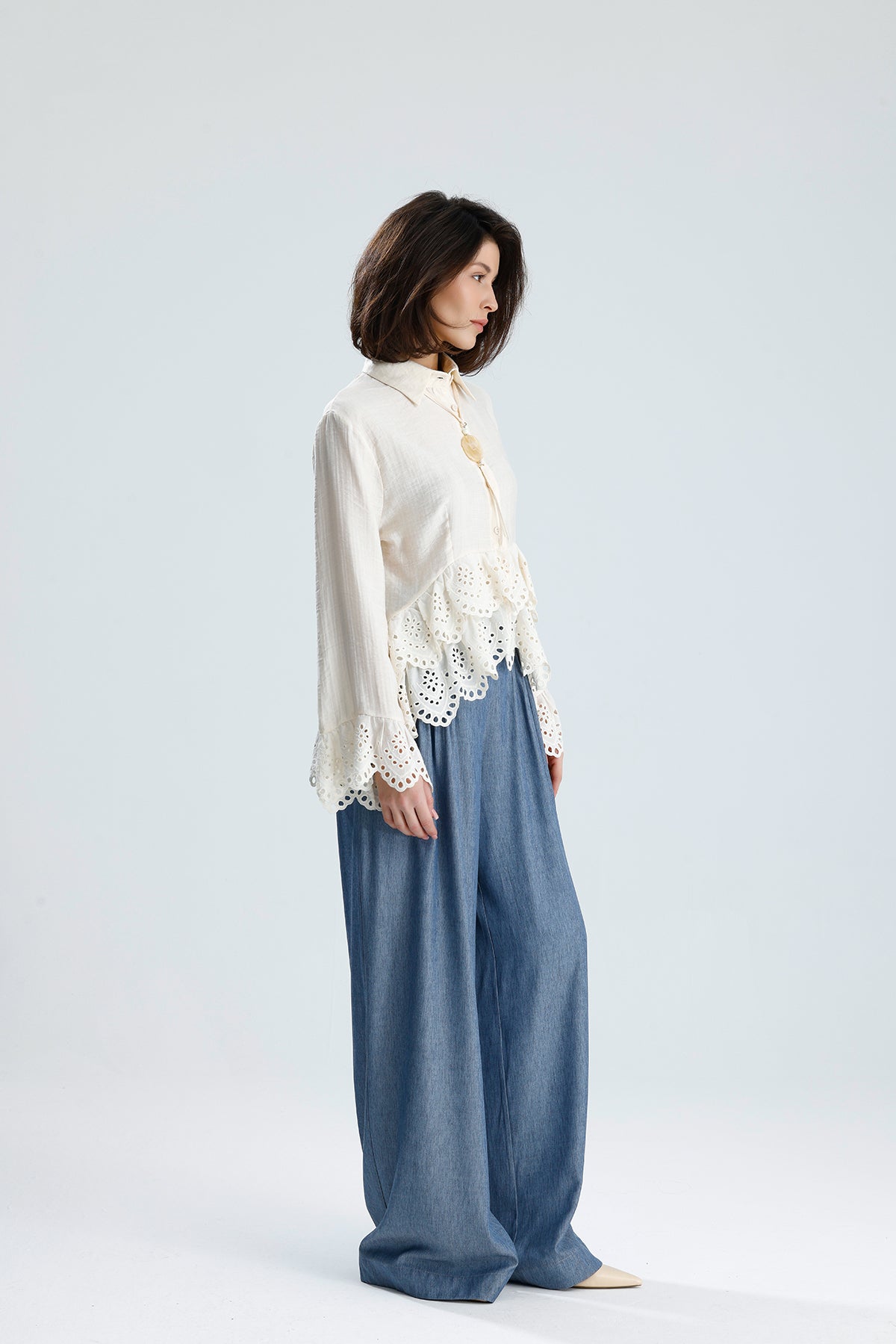 Romantic Broderie Ruffle Blouse