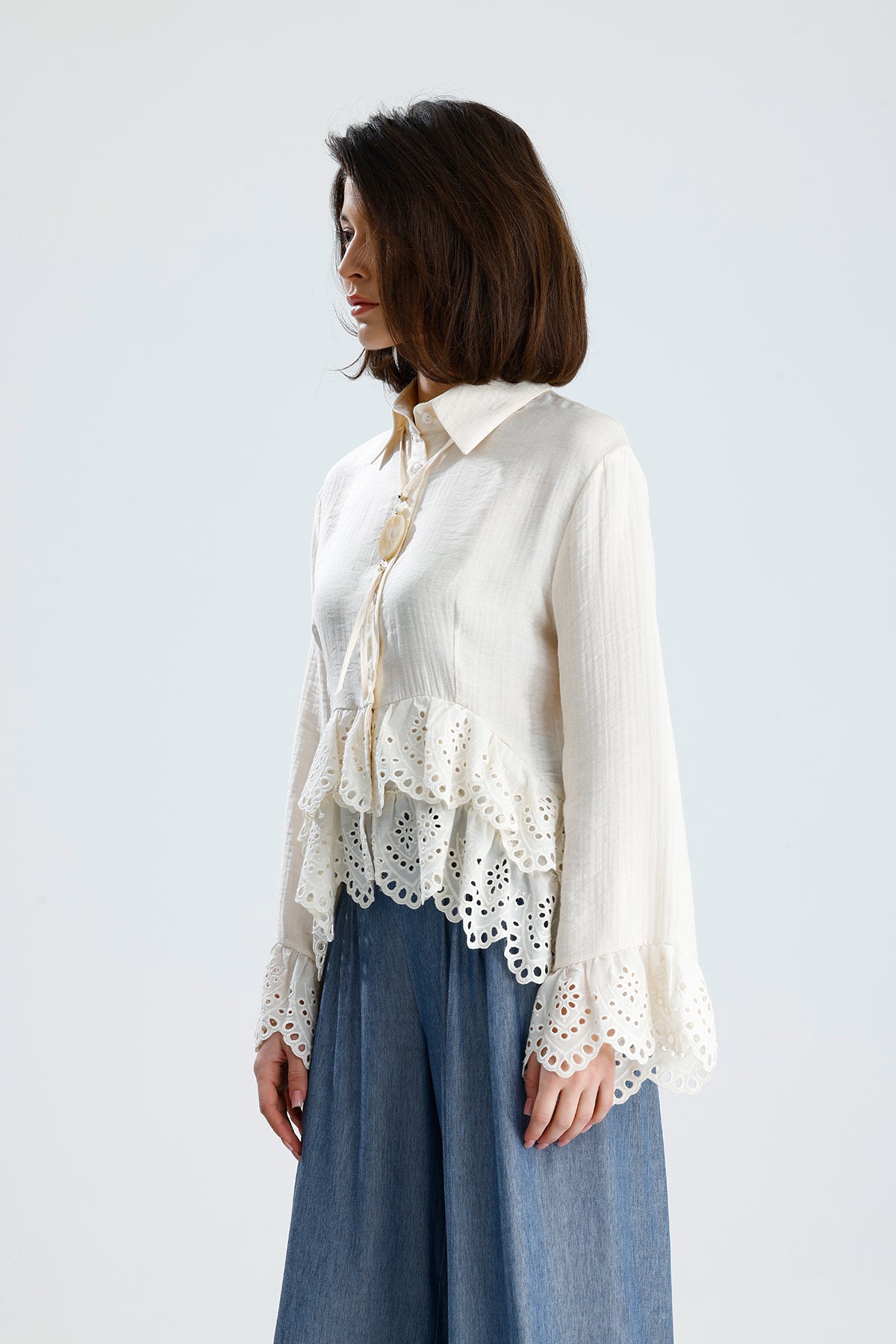Romantic Broderie Ruffle Blouse