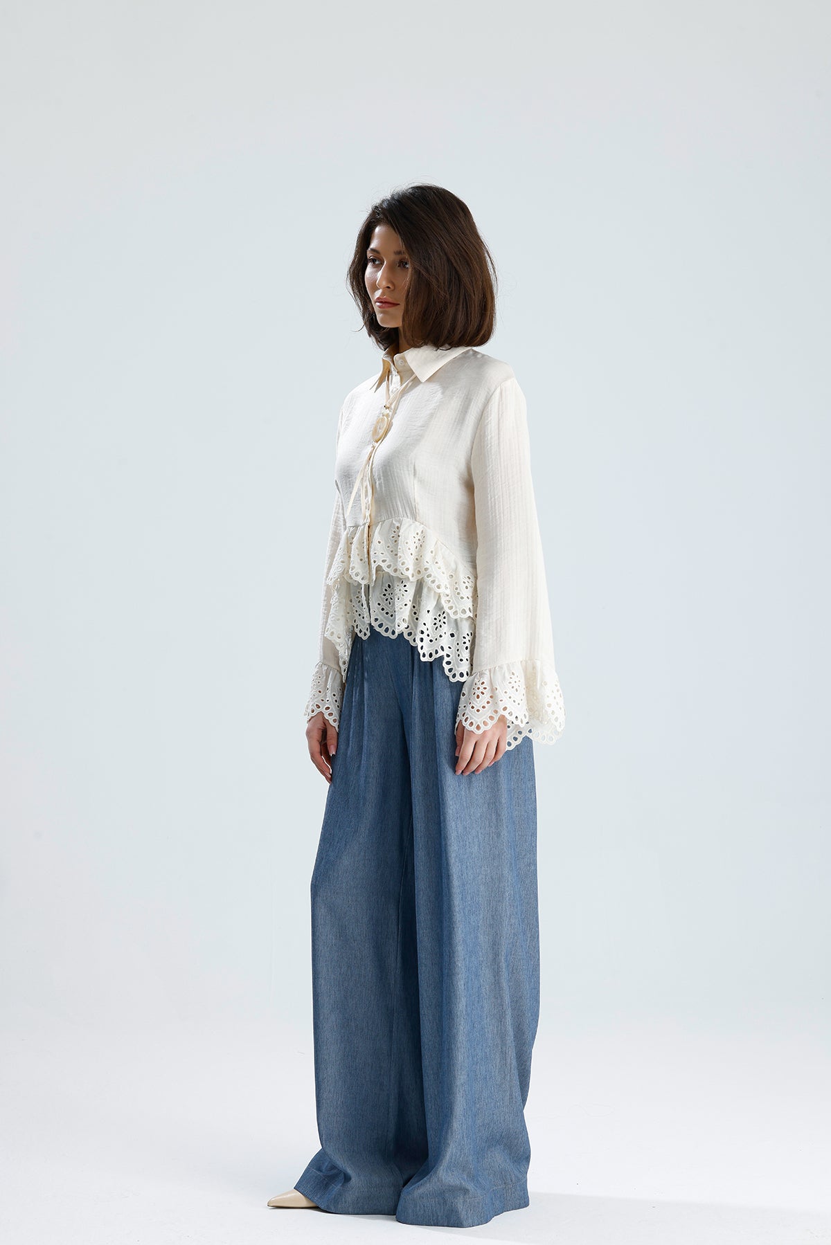 Romantic Broderie Ruffle Blouse
