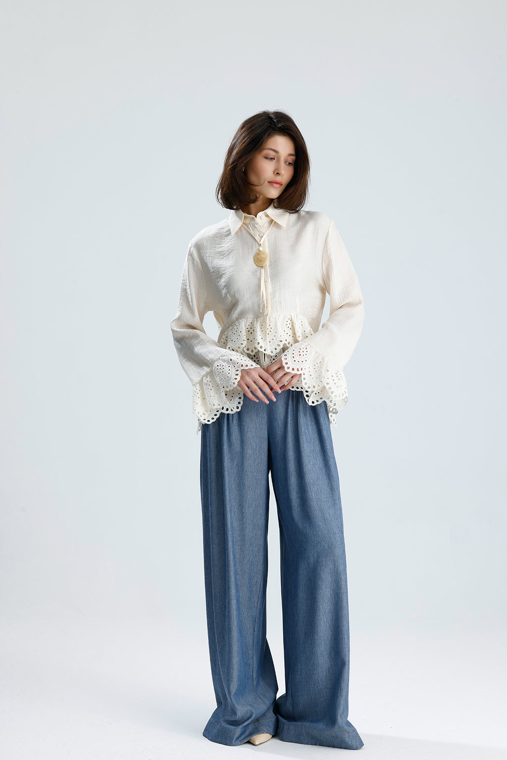 Romantic Broderie Ruffle Blouse
