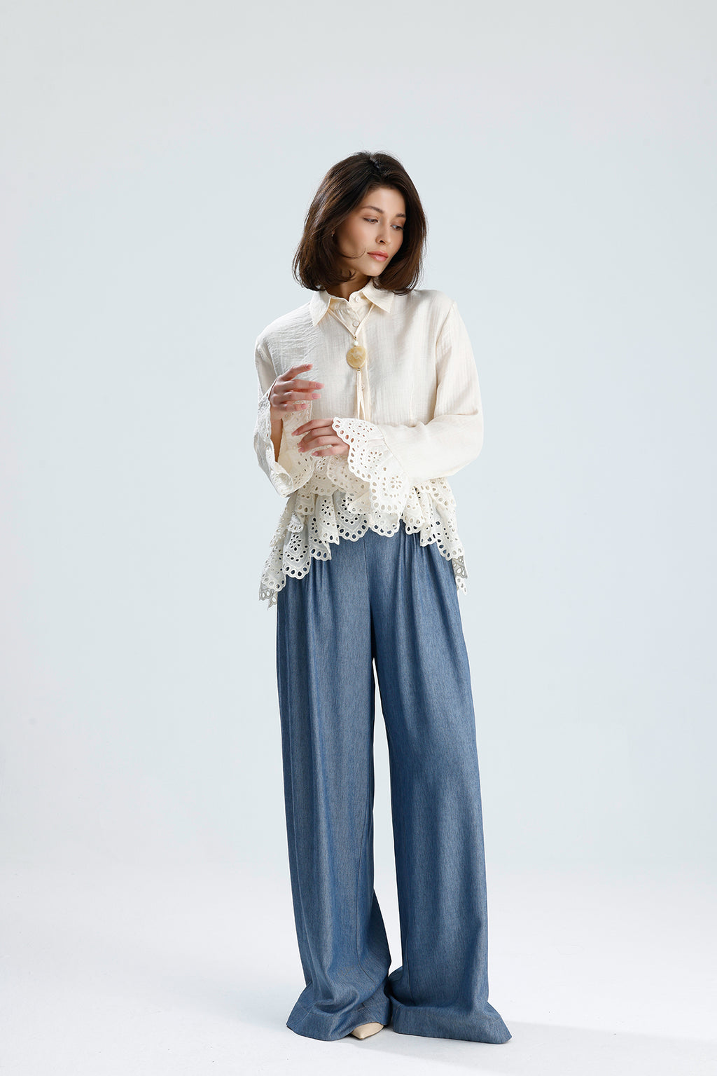 Romantic Broderie Ruffle Blouse