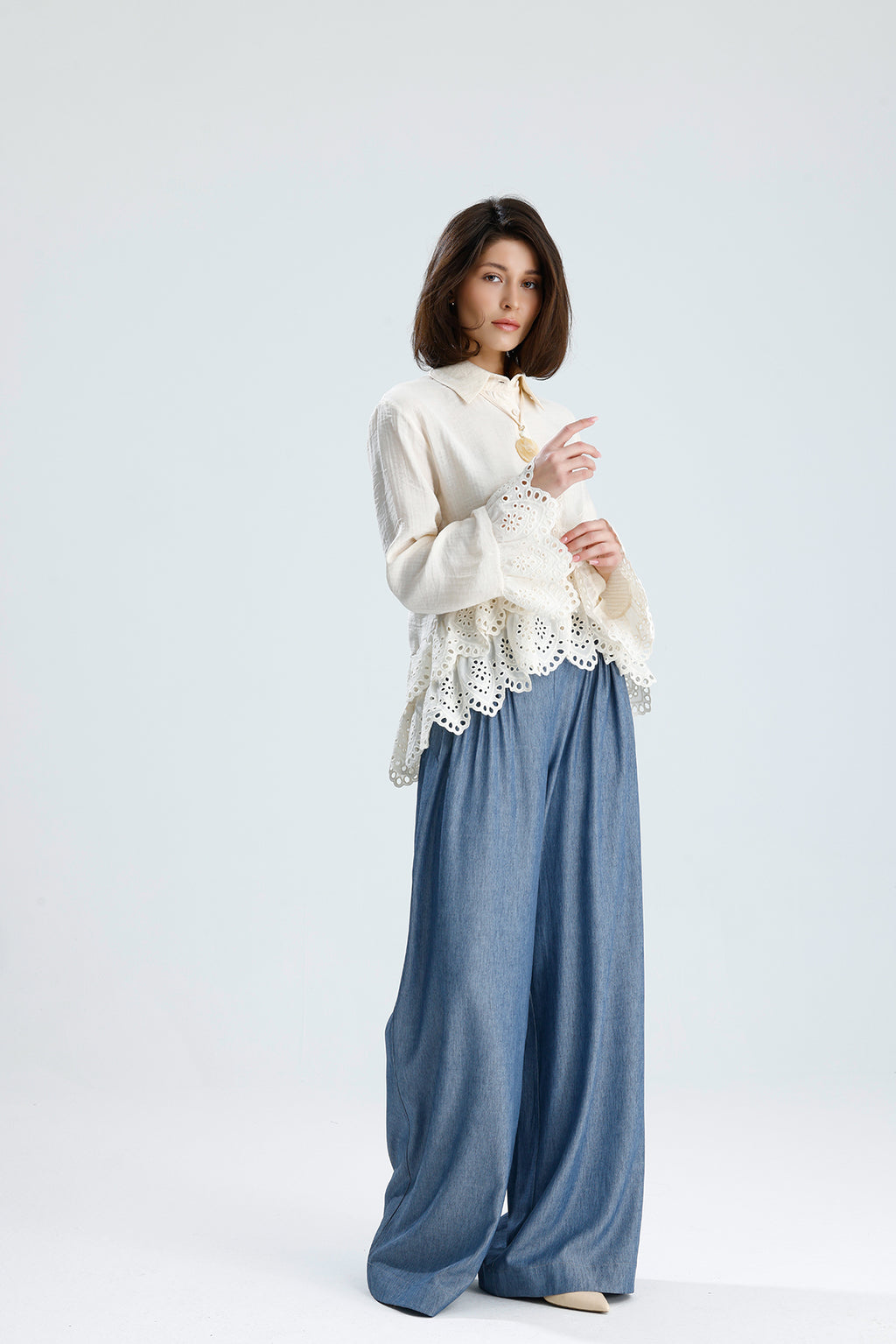 Romantic Broderie Ruffle Blouse