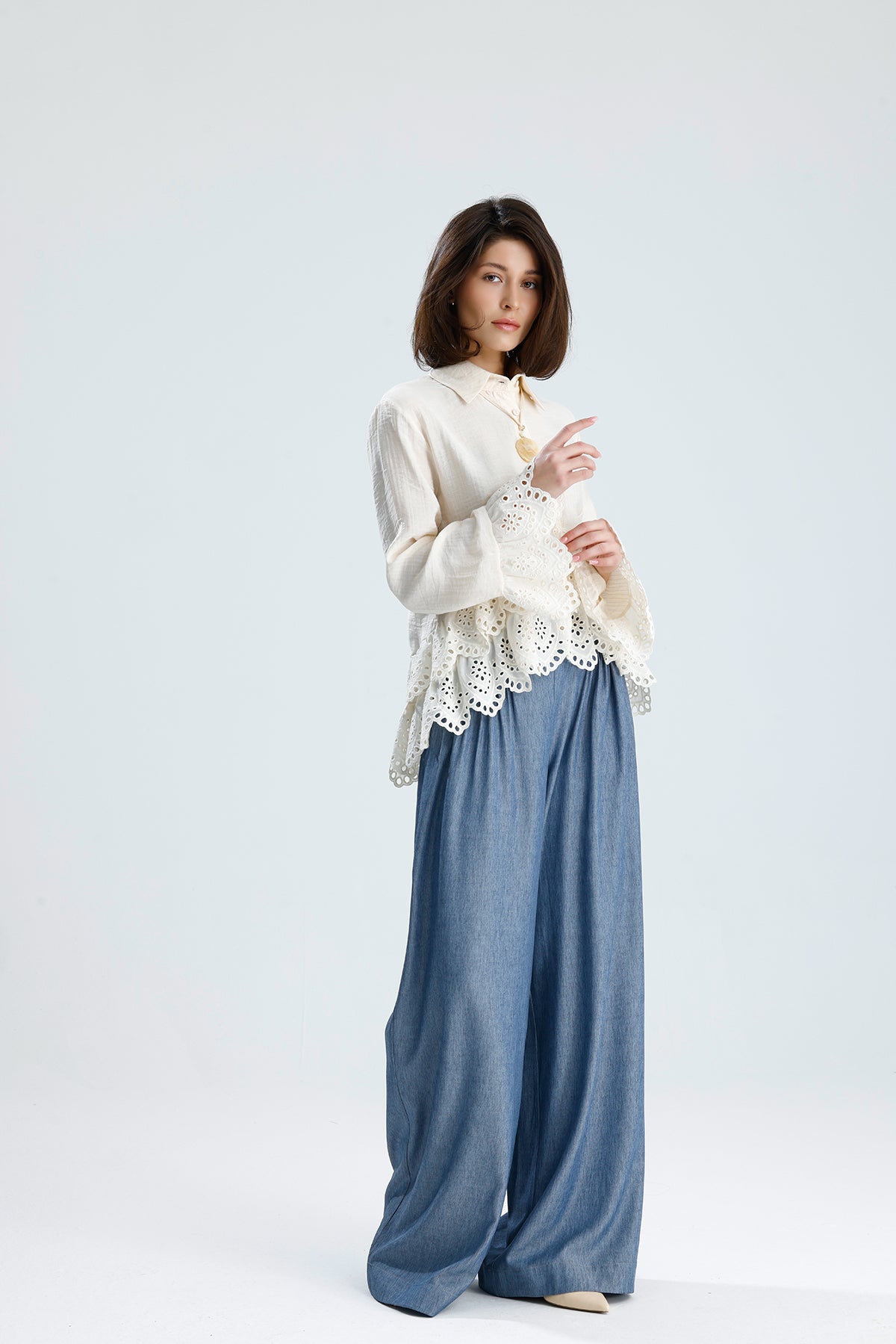 Romantic Broderie Ruffle Blouse