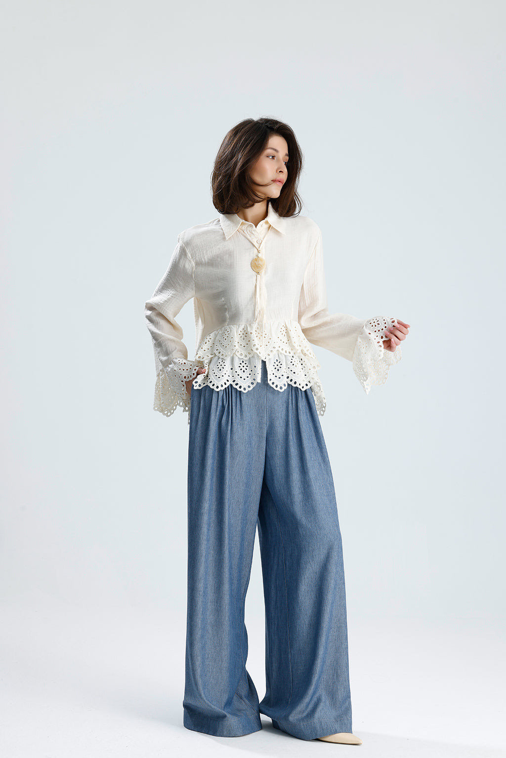Romantic Broderie Ruffle Blouse