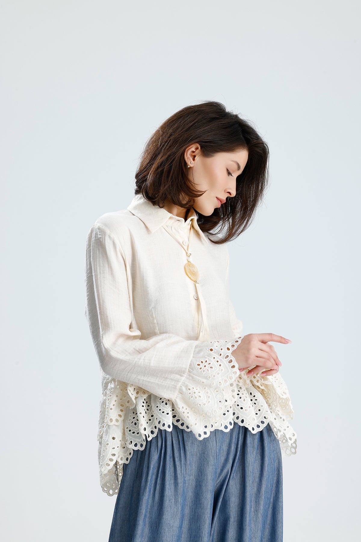 Romantic Broderie Ruffle Blouse