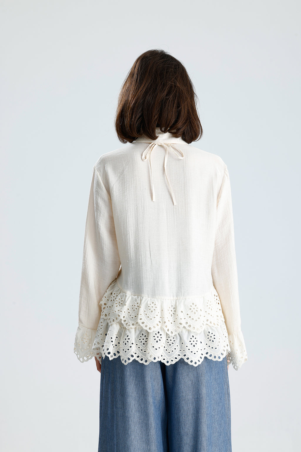 Romantic Broderie Ruffle Blouse